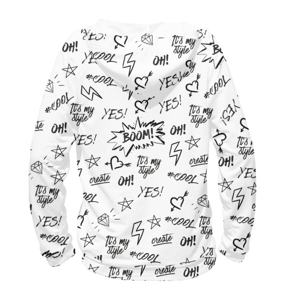 Женское худи с изображением Это мой стиль цвета Белый