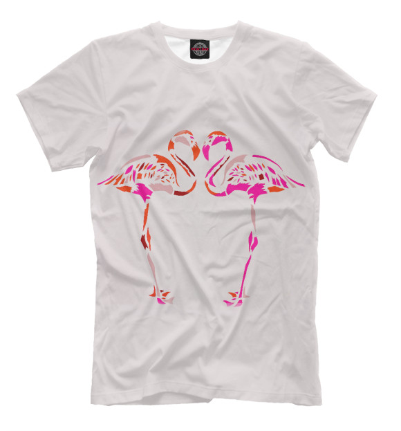 Мужская футболка с изображением Фламинго цвета Бежевый