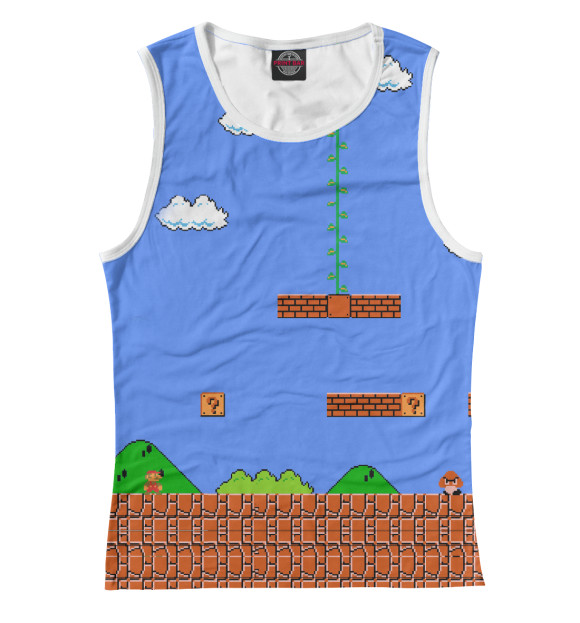 Майка для девочки с изображением Super Mario 8bit цвета Белый