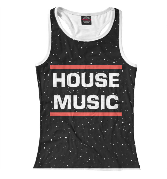 Женская майка-борцовка с изображением House music цвета Белый