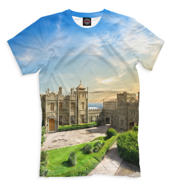 Мужская футболка с изображением Крым цвета Молочно-белый