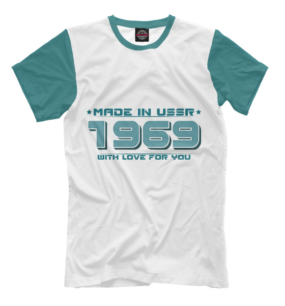 Мужская футболка с изображением Made in USSR 1969 цвета Молочно-белый