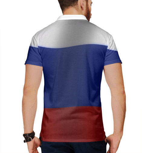 

Поло Print Bar, Белый, Триколор