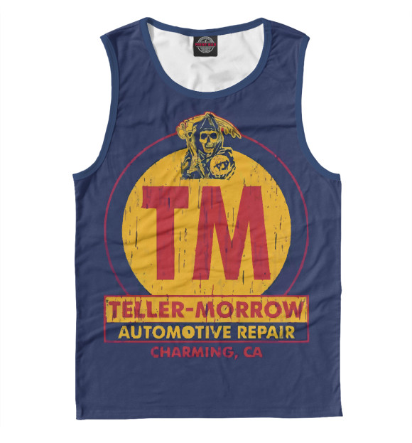 Мужская майка с притом Сыны анархии цвета Белый Мужская майка с изображением Сыны анархии цвета Белый