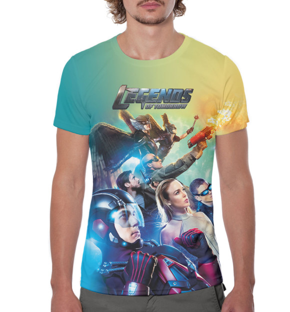 Мужская футболка с изображением Легенды завтрашнего дня цвета Белый