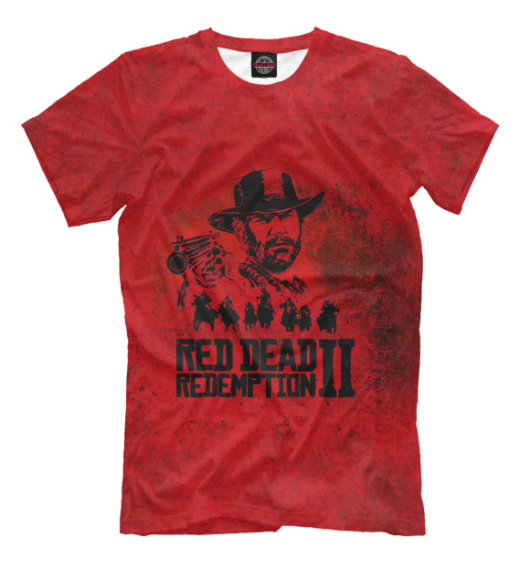 Мужская футболка с изображением Red Dead Redemption 2 цвета Темно-бордовый