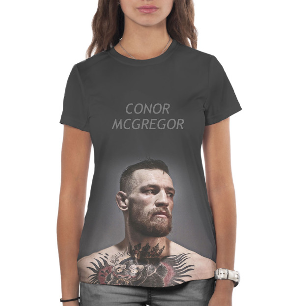 Женская футболка с изображением Конор МакГрегор цвета Белый