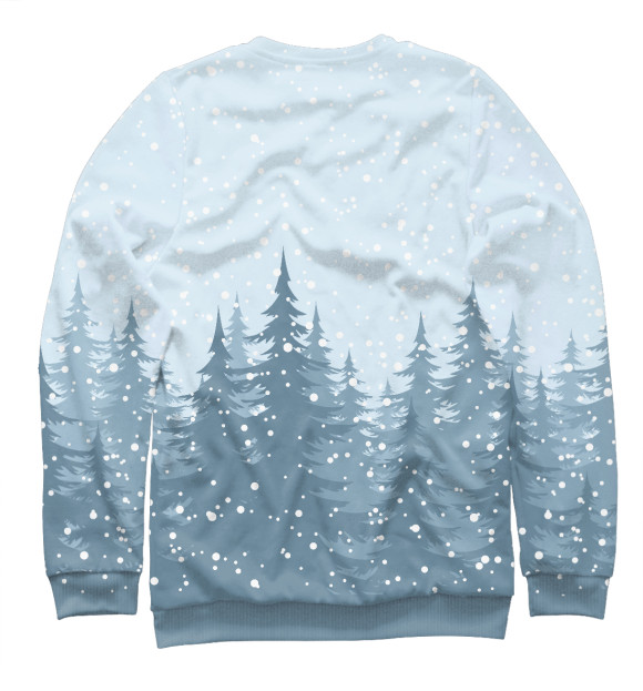 Свитшот для мальчиков с изображением Зимний ельник цвета Белый