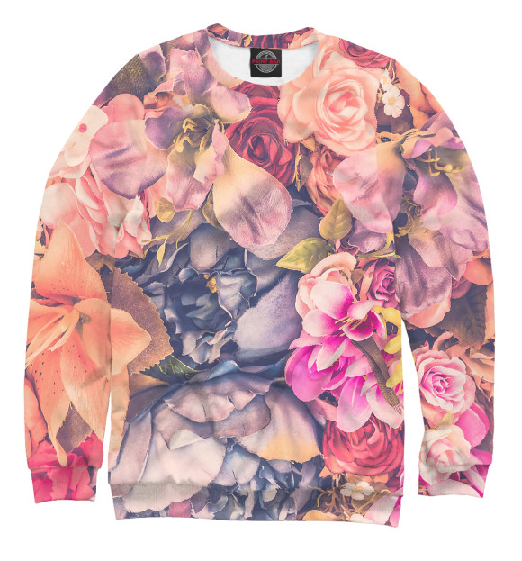 Свитшот для мальчиков с изображением Vintage Flower цвета Белый