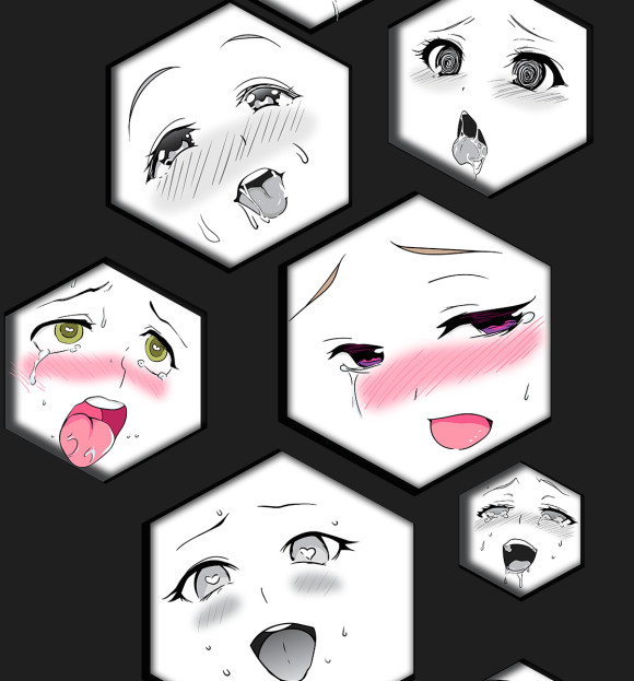 Женская футболка с изображением Ahegao Faces цвета Белый