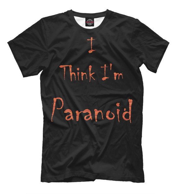 Мужская футболка с изображением Garbage I think I'm paranoid цвета Черный
