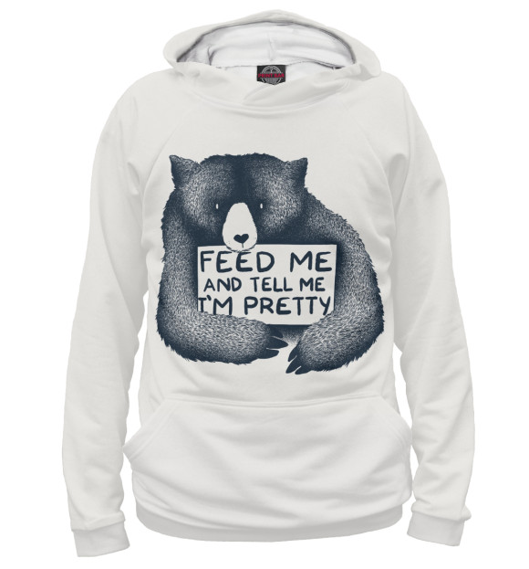 Худи для девочки с изображением Feed me! цвета Белый