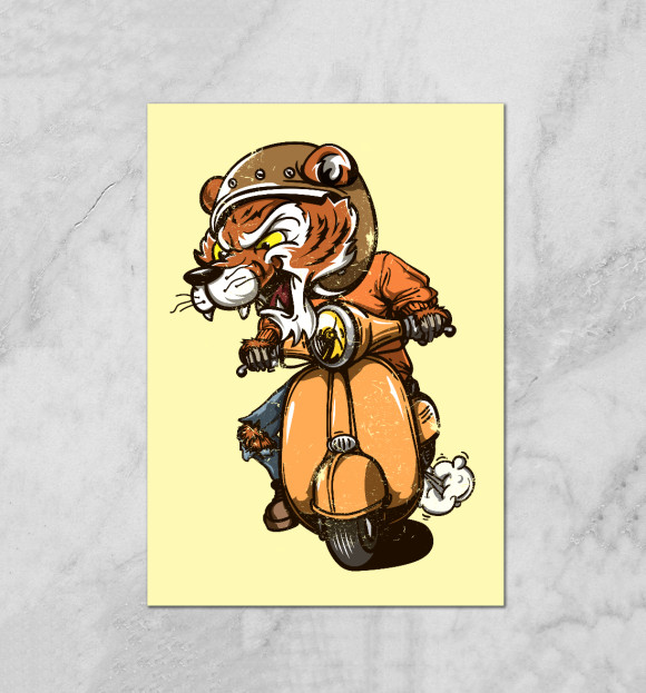 Плакат с изображением Tiger цвета Белый