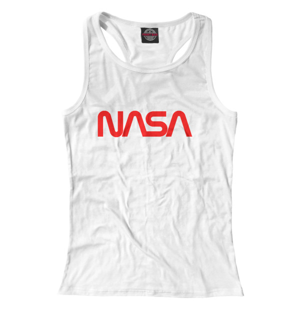 Женская майка-борцовка с изображением NASA цвета Белый