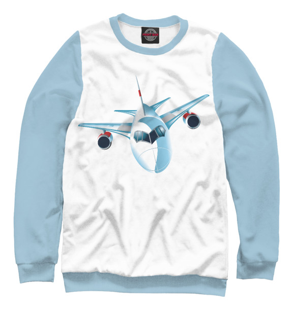 Свитшот для мальчиков с изображением Самолет цвета Белый