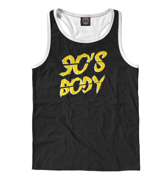 Мужская майка-борцовка с изображением 90s Body цвета Белый