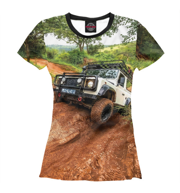 Женская футболка с изображением Land Rover Offroad цвета Белый