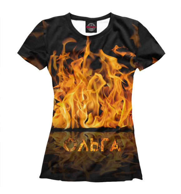 Футболка для девочек с изображением Ольга цвета Белый