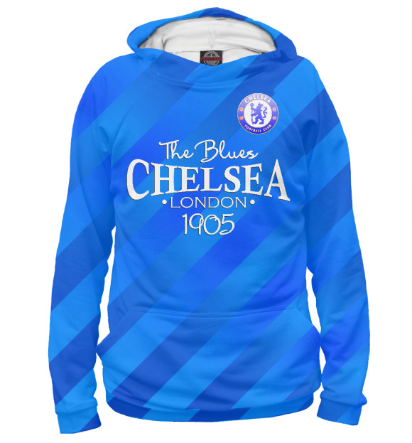 Женское худи с изображением Chelsea-The Blues цвета Белый