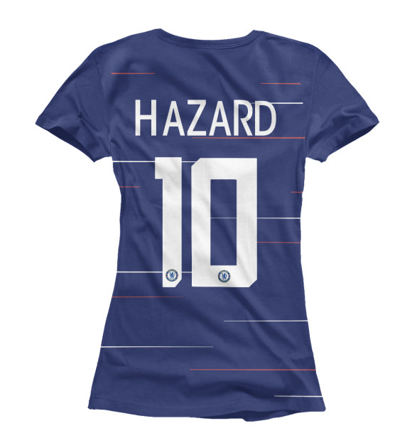 Женская футболка с изображением Азар Челси 18-19 цвета Белый