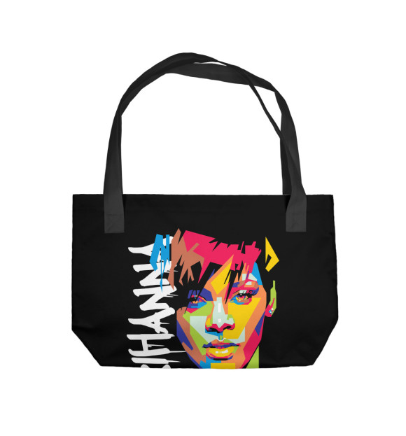 Пляжная сумка с изображением Rihanna цвета 