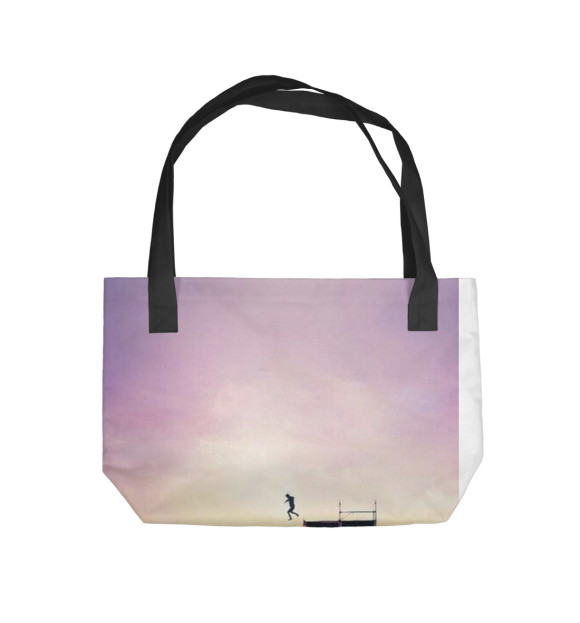 Пляжная сумка с притом BTS цвета  Пляжная сумка с изображением BTS цвета