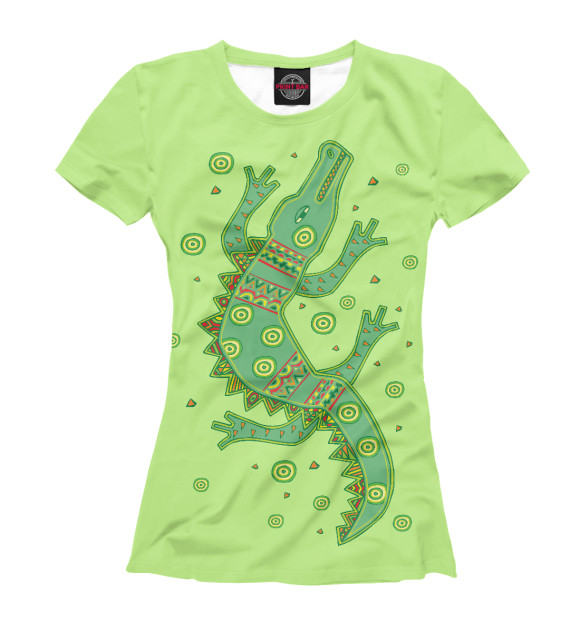 Женская футболка с изображением Крокодил цвета Белый