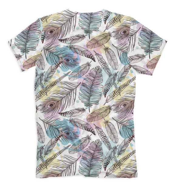 Футболка для мальчиков с изображением Перья цвета Белый