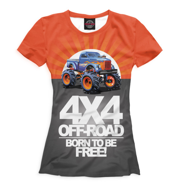 Футболка для девочек с изображением Off Road цвета Белый