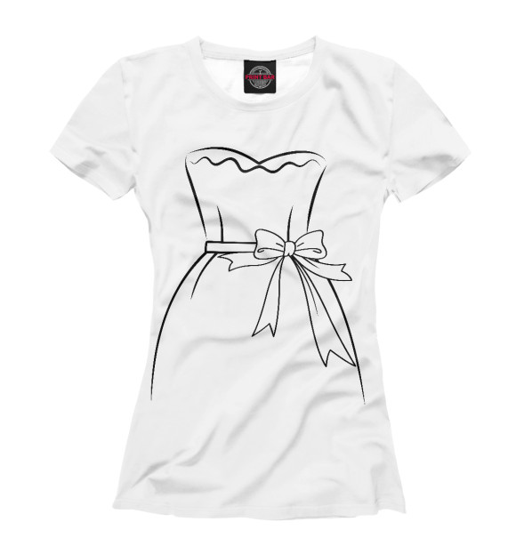 Женская футболка с изображением Невеста цвета Молочно-белый