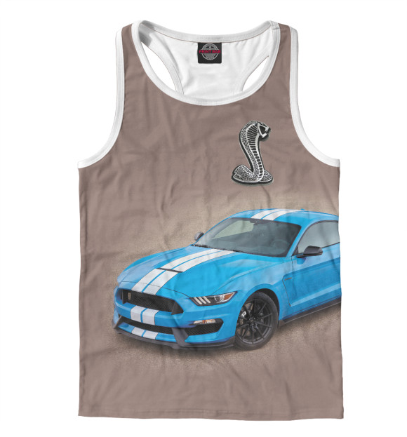 Мужская майка-борцовка с изображением Shelby цвета Белый