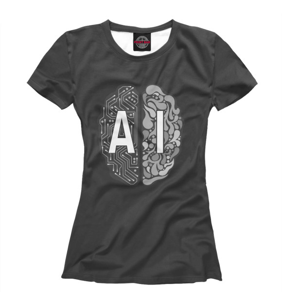 Женская футболка с изображением AI – Artificial Intelligence цвета Белый