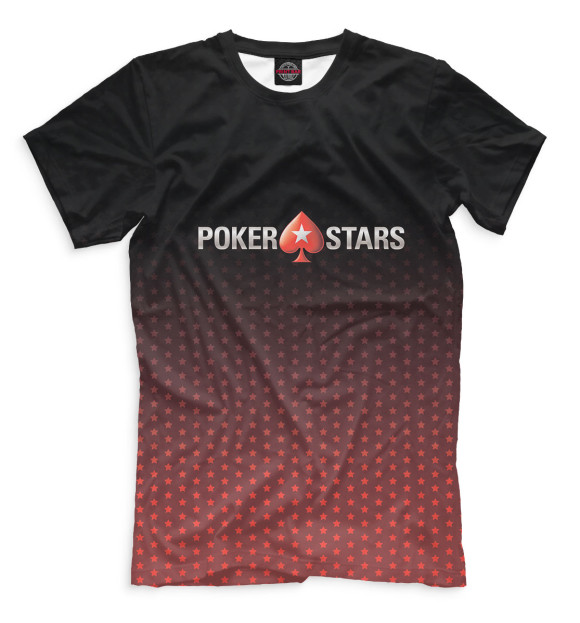 Мужская футболка с изображением Pokerstars цвета Черный