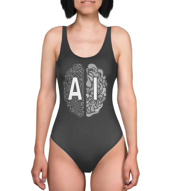 Купальник-боди с изображением AI – Artificial Intelligence цвета 