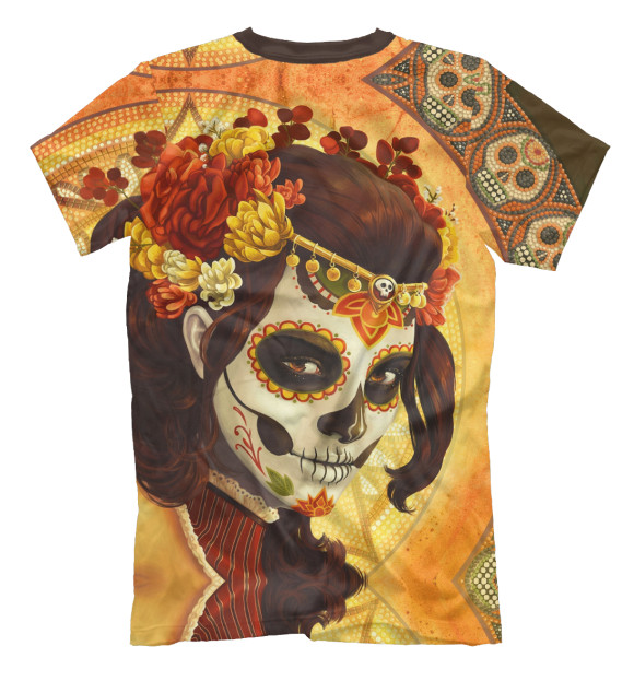 Мужская футболка с изображением День мёртвых, Мексика цвета Белый