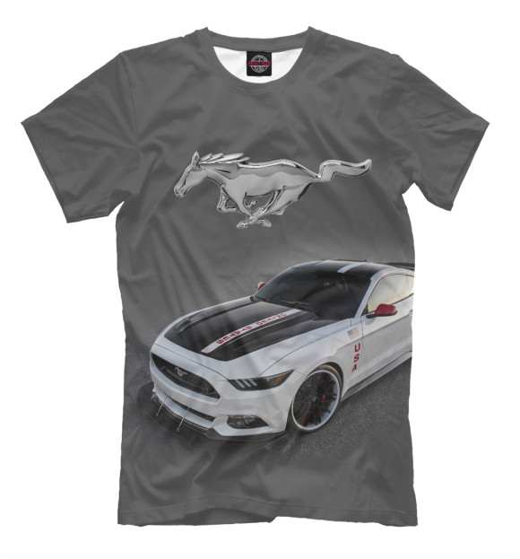 Футболка для мальчиков с изображением Mustang цвета Белый