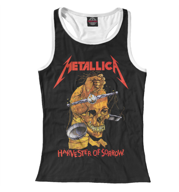 Женская майка-борцовка с изображением Metallica цвета Белый