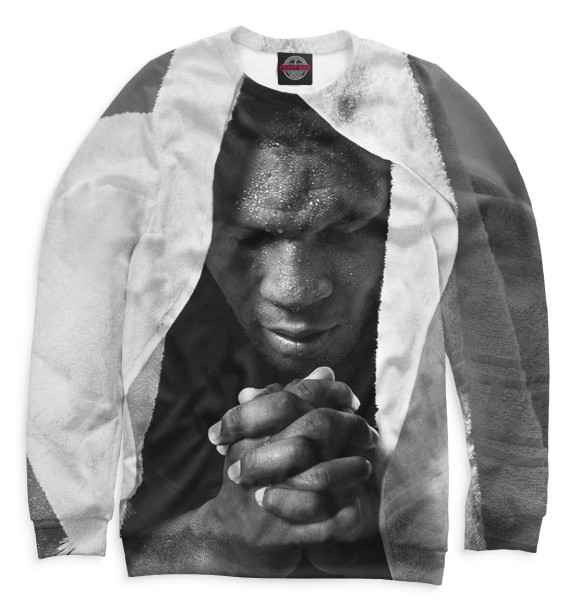 Мужской свитшот с изображением Майк Тайсон цвета Белый