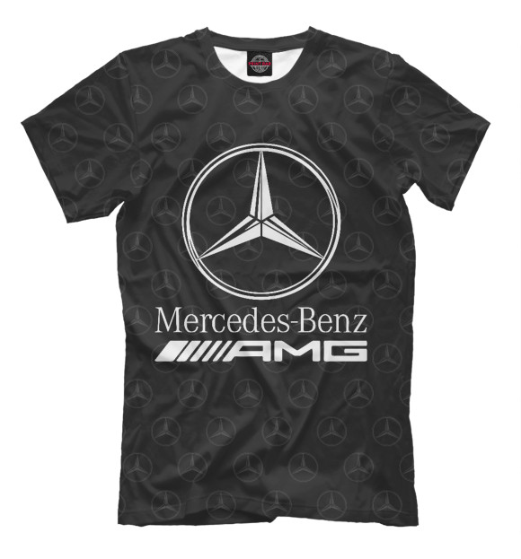 Мужская футболка с изображением Mercedes-Benz AMG Premium цвета Черный