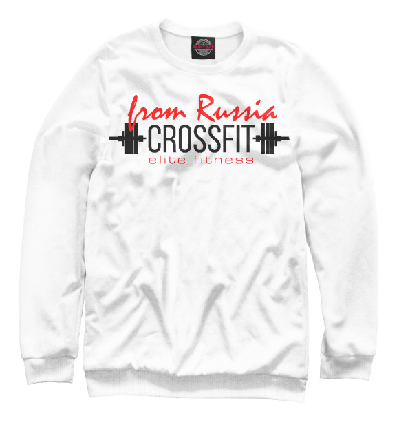 Мужской свитшот с изображением Crossfit tlite fitness цвета Белый