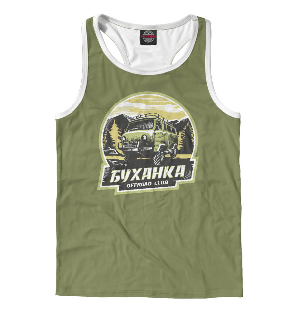 Мужская майка-борцовка с изображением УАЗ цвета Белый