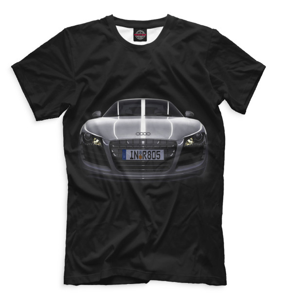 Мужская футболка с изображением Audi R8 цвета Черный
