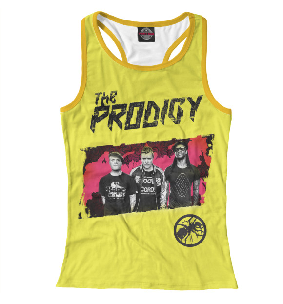 Женская майка-борцовка с притом The Prodigy цвета Белый Женская майка-борцовка с изображением The Prodigy цвета Белый