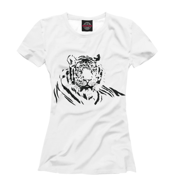 Женская футболка с изображением Tiger цвета Белый