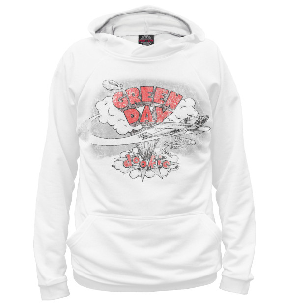 Мужское худи с изображением Green Day цвета Белый