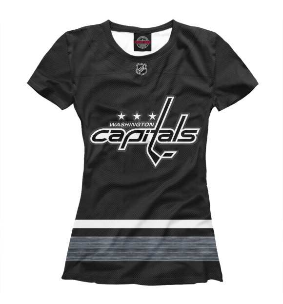 Женская футболка с изображением Washington Capitals Форма Гостевая 2019 цвета Белый