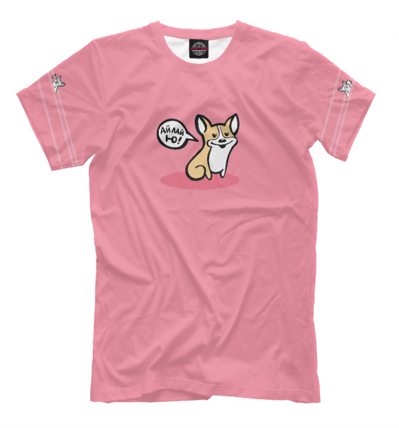 Мужская футболка с изображением Розовый коржик цвета Персиковый