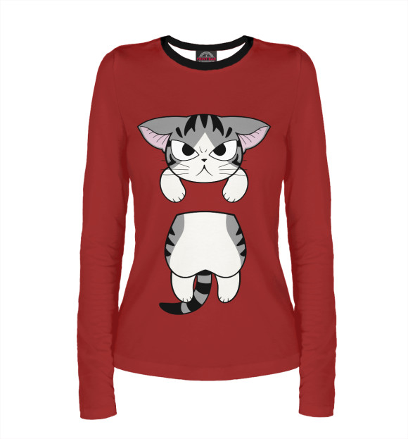 Женский лонгслив с изображением Чии со мной цвета Белый