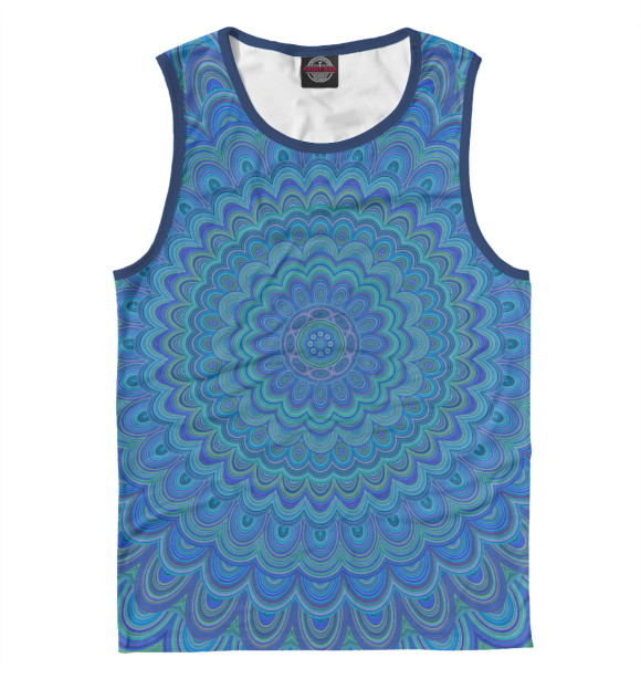 Майка для мальчика с изображением Blue Mandala цвета Белый