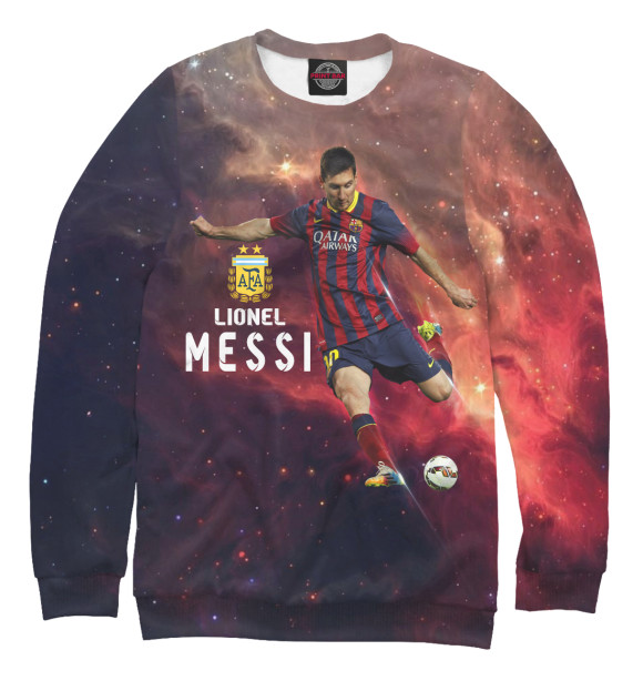 Мужской свитшот с изображением Messi цвета Белый